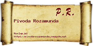 Pivoda Rozamunda névjegykártya